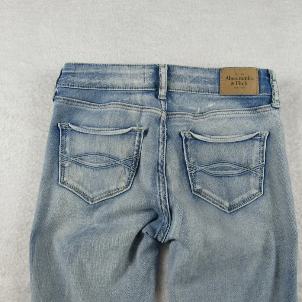 Abercrombie & Fitch Skinny Jeans Women 24 Light Blue Low Rise Stretch